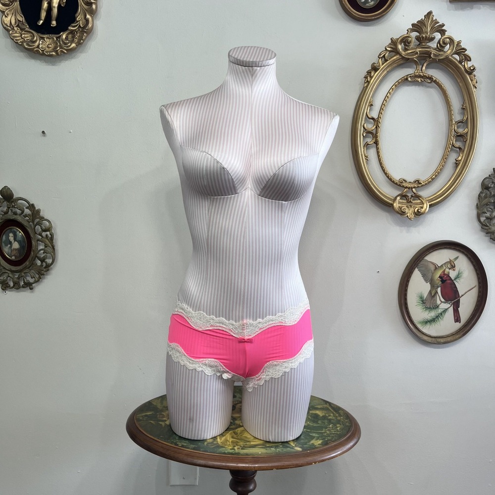 Victoria's Secret Sexy Little Things Hot Pink Lace Trim Panty Size L